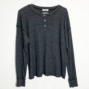 🔥 Michael Stars ribbed long sleeve gray shirt Large